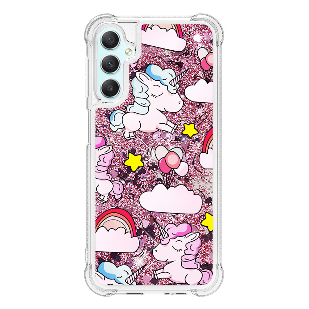 YB Quicksand Series-2 for Samsung Galaxy A24 4G Pattern Printing TPU Phone Case Floating Liquid Cover YB Quicksand Series-2 for Samsung Galaxy A24 4G Pattern Printing TPU Phone Case Floating Liquid Cover